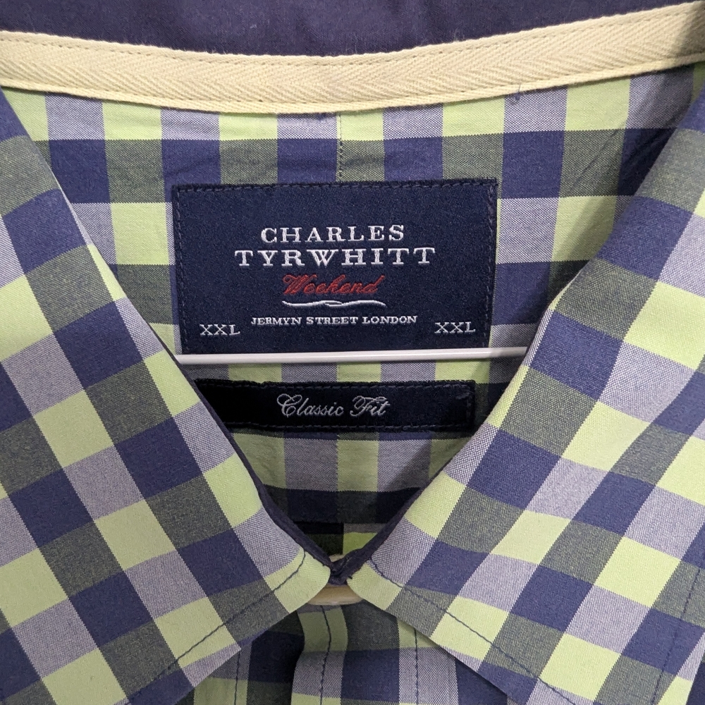 Charles Trywhitt Men's Blue & Green Button Down